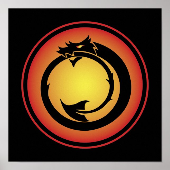 Orange Yellow Ouroboros Dragon Poster (Front)