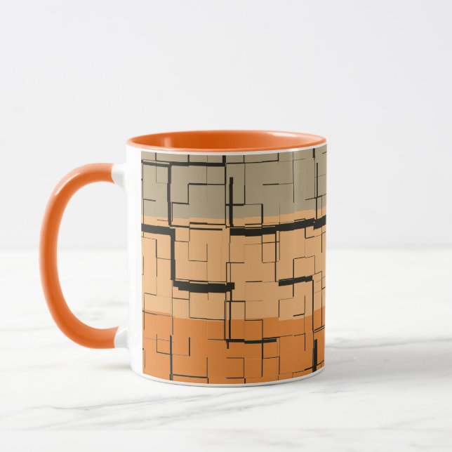 Orange Yellow Peach COOL Pattern Mug (Left)