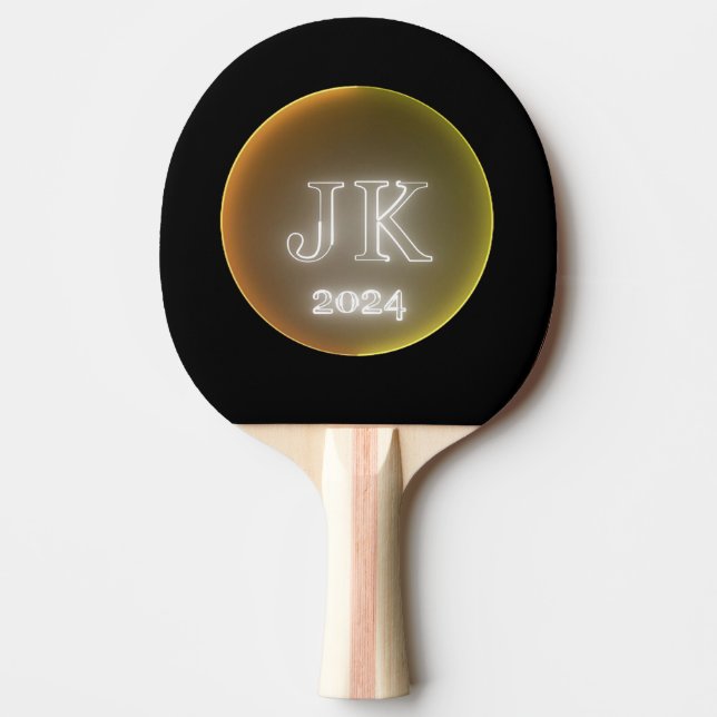 Orange Yellow Ping Pong Paddle JK 2024 (Front)
