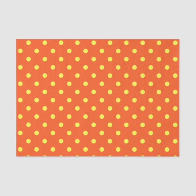 Orange & Yellow Polka Dots Tissue Paper (Front)