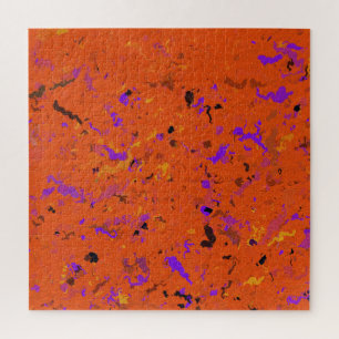 Orange, Yellow, Purple and Black Abstract Jigsaw Puzzle