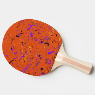 Orange, Yellow, Purple and Black Abstract Ping Pong Paddle
