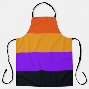 Orange, Yellow, Purple and Black Stripes Apron