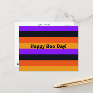 Orange, Yellow, Purple and Black Stripes Postcard