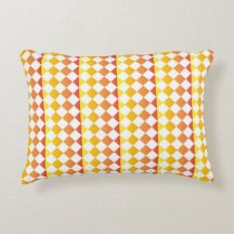 Orange Yellow Red Gradient Diamond Chequered Patte