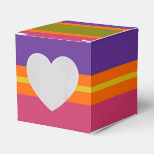 Orange, Yellow, Red, Green and Purple stripes Favour Box