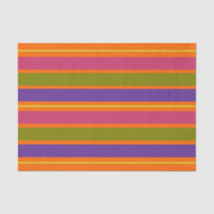 Orange, Yellow, Red, Green and Purple stripes tiss Tissue Paper