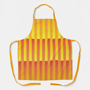 Orange Yellow Striped Pattern Apron