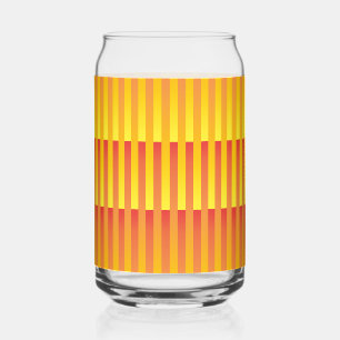 Orange Yellow Striped Pattern Can Glass