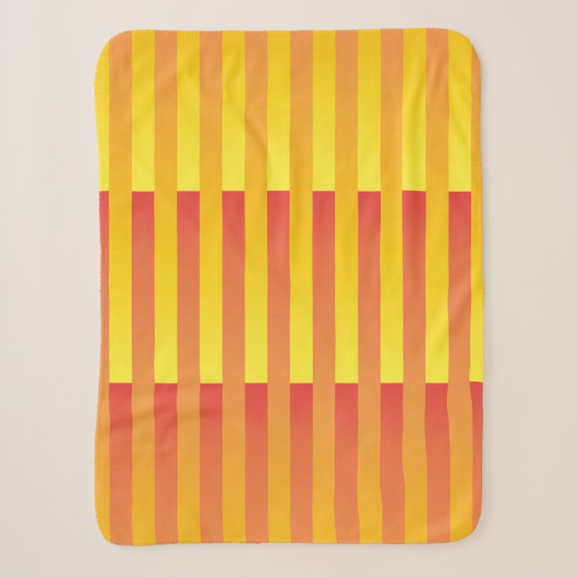 Orange Yellow Striped Pattern Sherpa Blanket (Front)