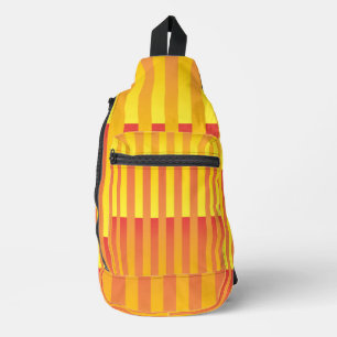 Orange Yellow Striped Pattern Sling Bag