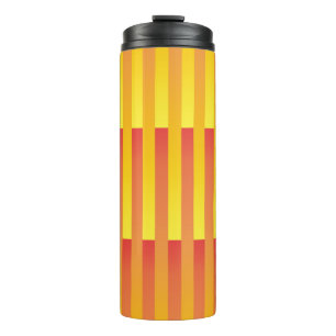 Orange Yellow Striped Pattern Thermal Tumbler