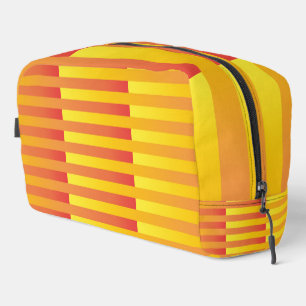 Orange Yellow Striped Pattern Toiletry Bag