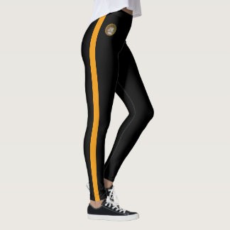 Orange Yellow Striped Sides Leggings JK 2024