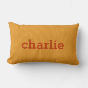 Orange/Yellow Stripes custom monogram throw pillow