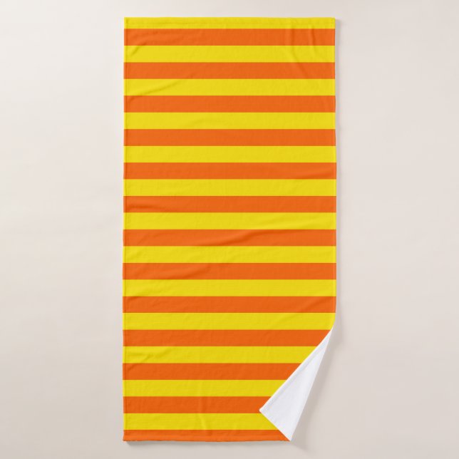 Orange Yellow Stripes Design  Bath Towel (Bath Towel)