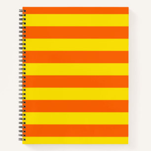 Orange Yellow Stripes Design Notebook