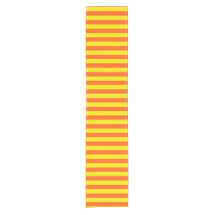 Orange Yellow Stripes Design Short Table Runner