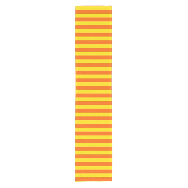 Orange Yellow Stripes Design  Short Table Runner (Front)