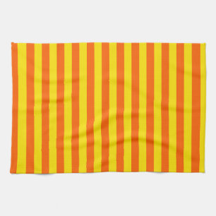 Orange Yellow Stripes Design Tea Towel