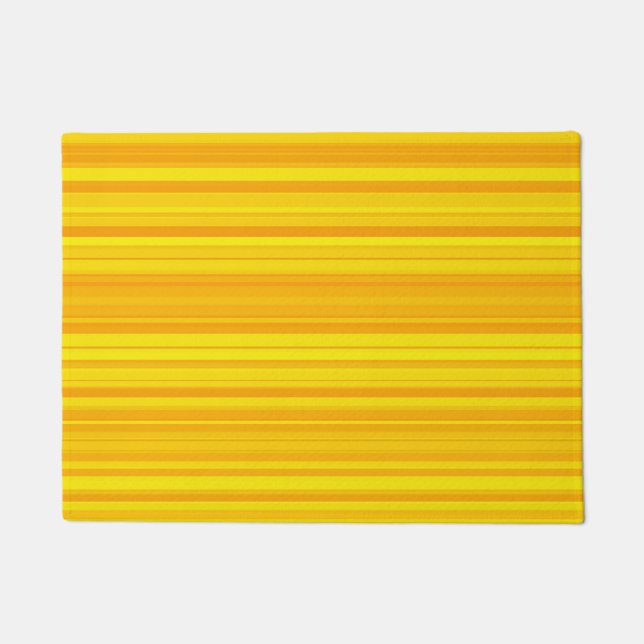 Orange Yellow Stripes Doormat (Front)