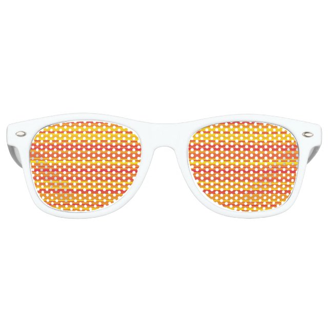 Orange Yellow Stripes Seamless Pattern Retro Sunglasses (Front)