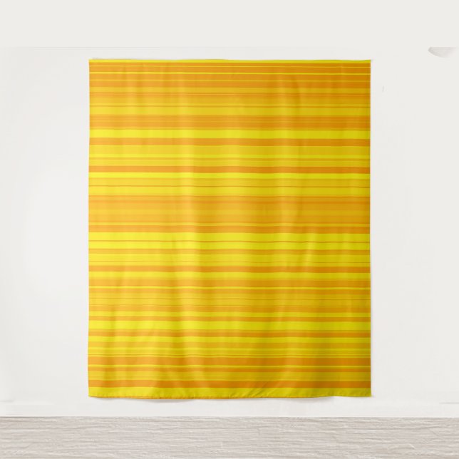 Orange Yellow Stripes Tapestry (Front)