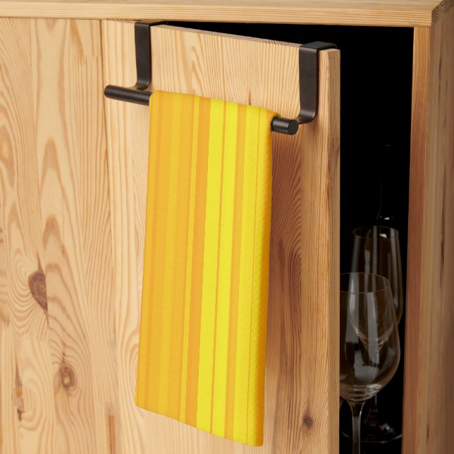 Orange Yellow Stripes Tea Towel (Thirds Fold)