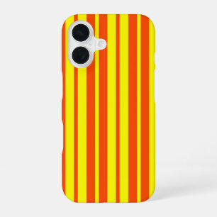 Orange Yellow Stylish Stripes Pattern Design iPhone 16 Case