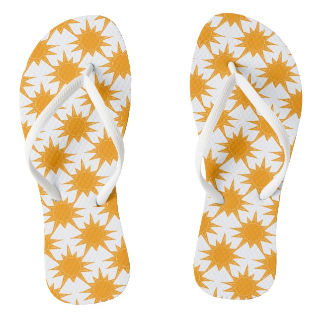 Orange Yellow Sunny Sun Thongs (Footbed)