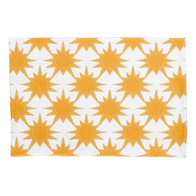 Orange Yellow Sunny Suns Pillowcase (Front-Left)
