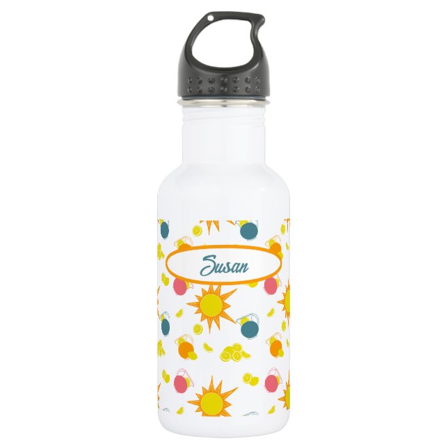 Orange Yellow Suns Lemonade 532 Ml Water Bottle (Front)
