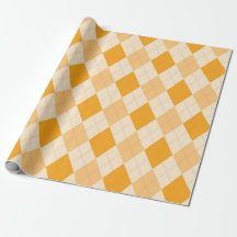 Orange Yellow Tan Argyle Plaid Design