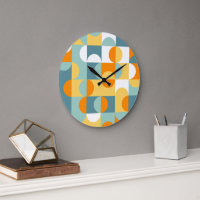Orange Yellow Teal Blue Seafoam Retro Art Pattern