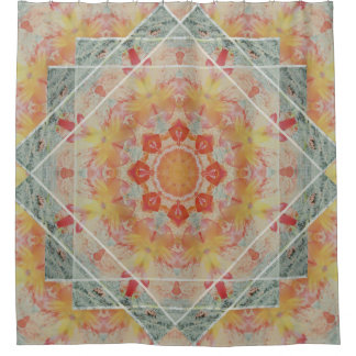 Orange Yellow Teal Southwest Flame Shower Curtain