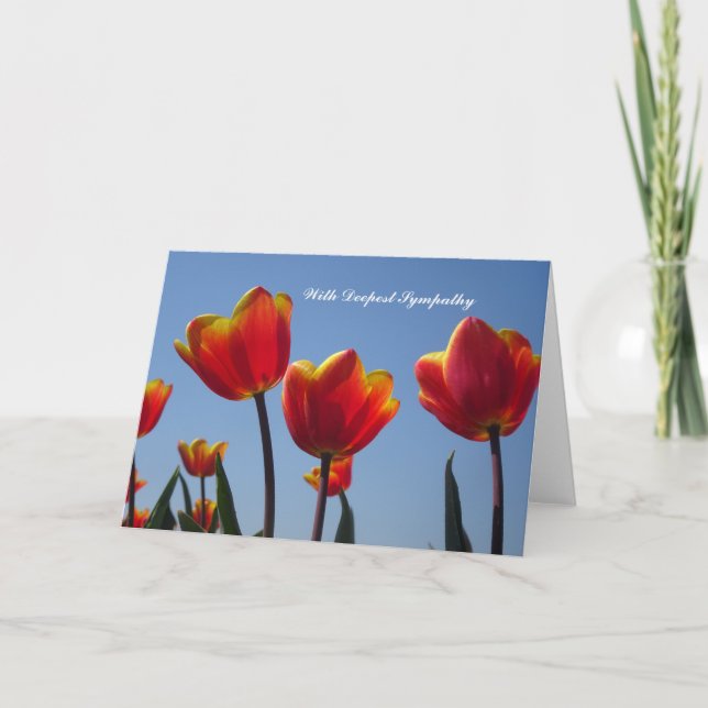 Orange Yellow Tulips Sympathy Card (Front)