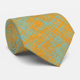 Orange Yellow Turquoise Blue Modern Pattern Tie