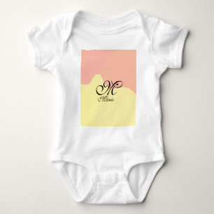 Orange yellow watercolor retro add your monogram baby bodysuit