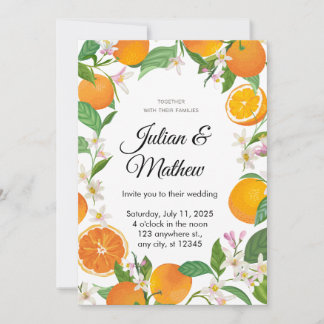 Orange Yellow Wedding Invitation Customise