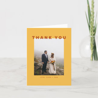Orange + Yellow Wes Anderson Photo Thank You Card
