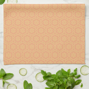Orange Yellow Western Folk Floral Soft Geometric Tea Towel
