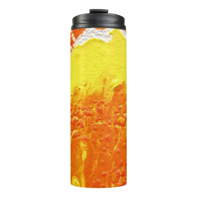 Orange Yellow White Abstract  Thermal Tumbler (Front)