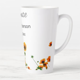 Orange yellow wildflowers modern graduatie rustic latte mug