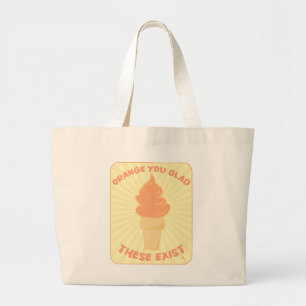 Orange You Glad Frozen Whip Cartoon Time Large Tote Bag