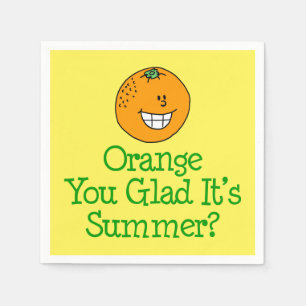 Orange You Glad It's Summer Pun Napkin