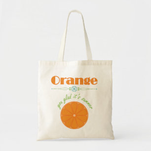 Orange You Glad It's Summer Themed Pattern Tote Bag