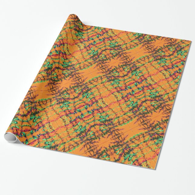 Orange You Glad Wrapping Paper (Unrolled)