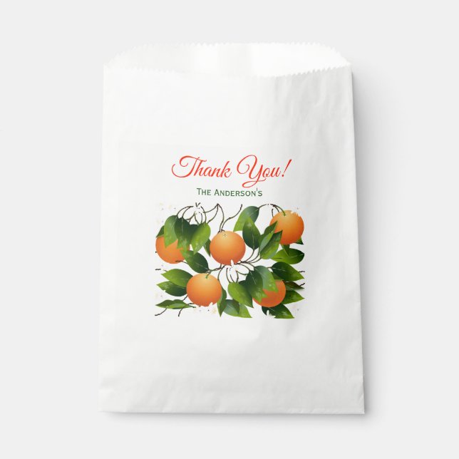 Orange You Sweet Citrus Fruit | Thank You Favour Bag (Front)