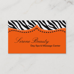 Orange Zebra Print Animal Pattern Business Card