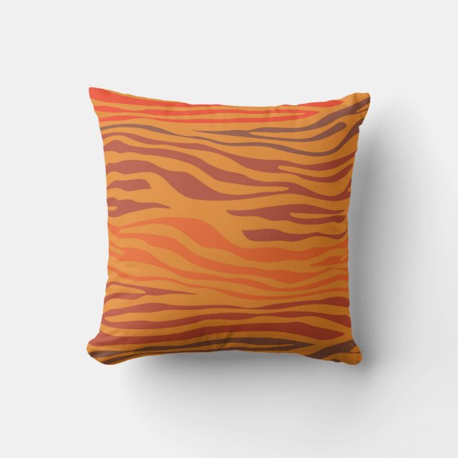 Orange Zebra Stripe Cushion (Front)